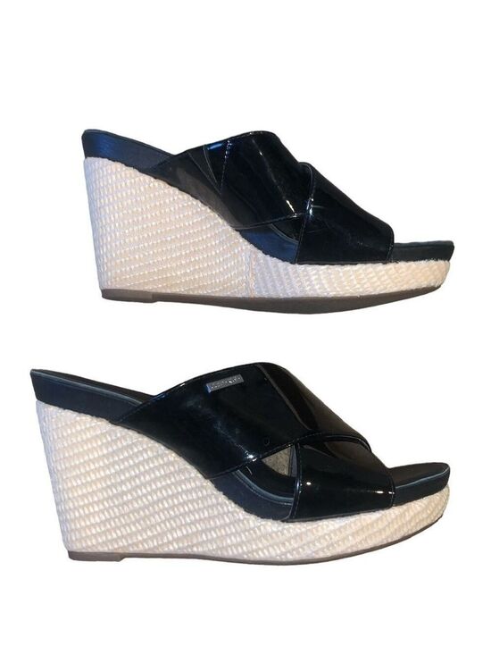 Calvin Klein Shoes - CALVIN KLEIN Jaclyn Black Platform Sandal Open Toes size 8